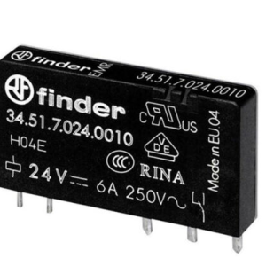 رله پی‌ال‌سی 24VDC تک کنتاکت 6 آمپر فیندر مدل 34.51.7.024.0010